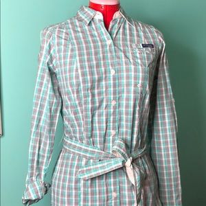 Columbia PFG super bonehead plaid dress XS EUC